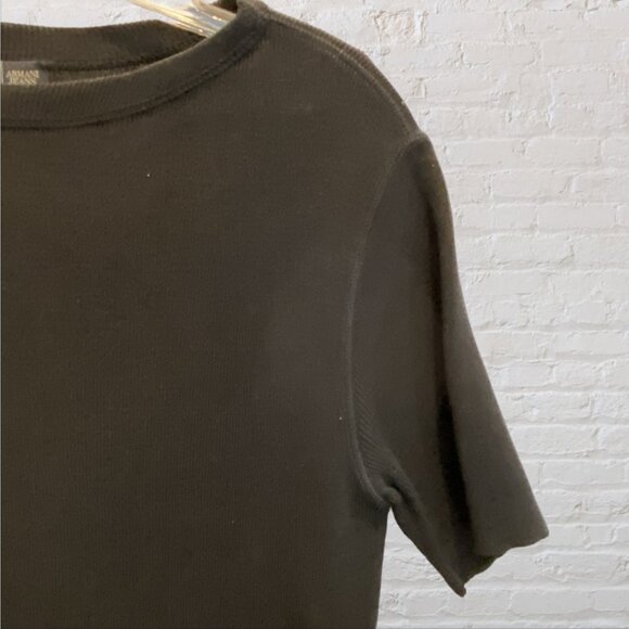 ARMANI JEANS -- Men's Black T-Shirt, Short Sleeved, Fitted, Designer - Picture 4 of 9